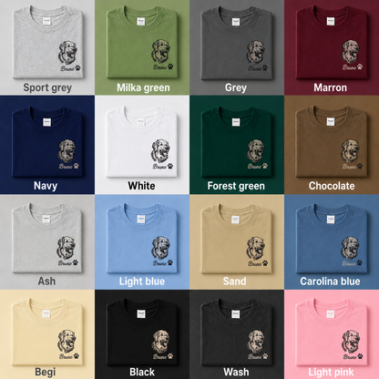 Custom Dog Portrait Embroidered T-Shirt, Personalized Pet Photo Shirt, Gift For Dog Lover THUC99