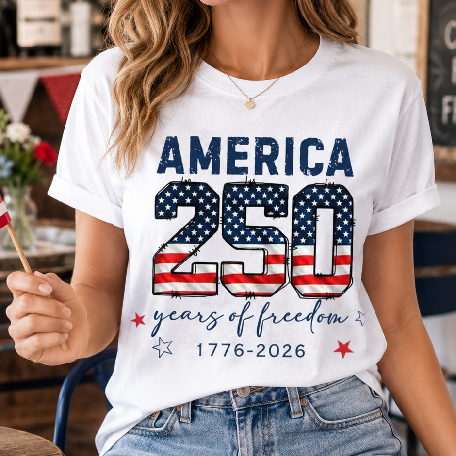 America 250th Celebration T-Shirt, Vintage Freedom Wash Shirt THUC99