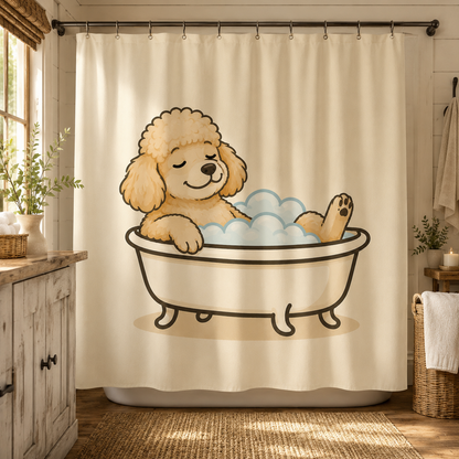 Custom Photo Dog In Bath Shower Curtain | Gift For Dog Lovers