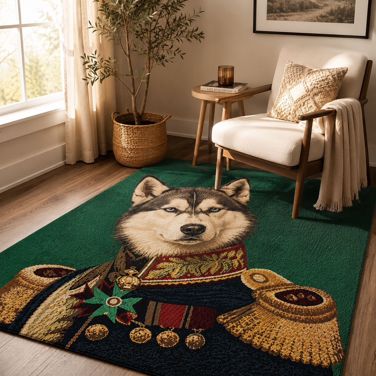 Custom Photo Royal Dog Area Rug | Gift For Dog Lovers