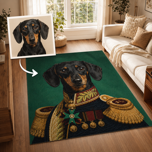 Custom Photo Royal Dog Area Rug | Gift For Dog Lovers
