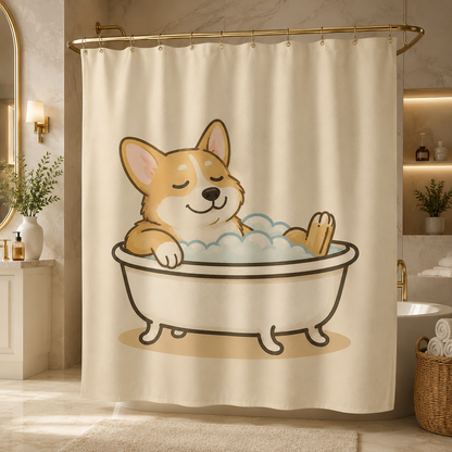 Custom Photo Dog In Bath Shower Curtain | Gift For Dog Lovers