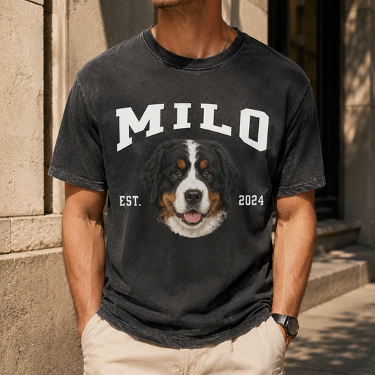 Custom Photo Dog Unisex Wash T-Shirt, Personalized Pet Lover Gift | Gift For Dog Lovers