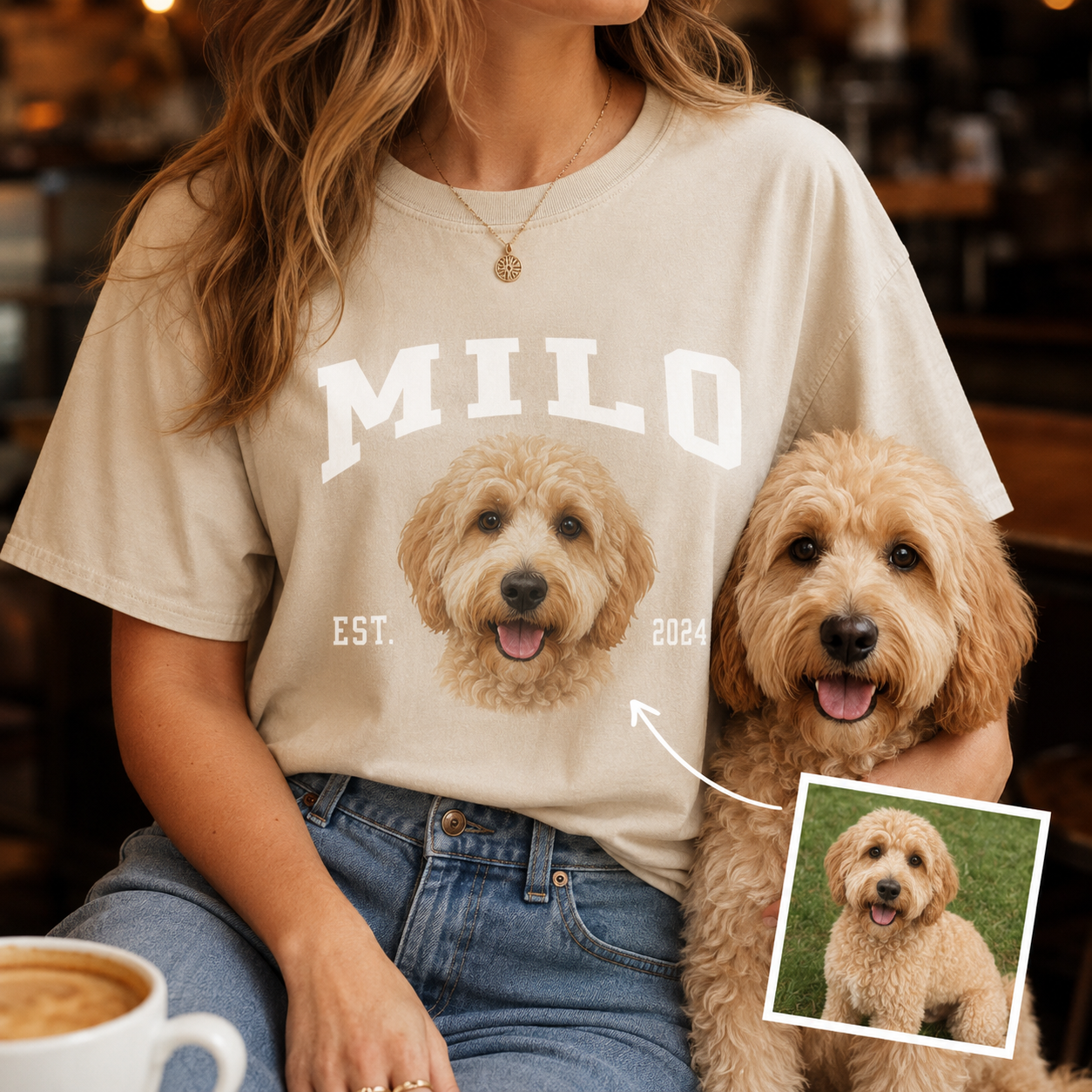 Custom Photo Dog Unisex Wash T-Shirt, Personalized Pet Lover Gift | Gift For Dog Lovers