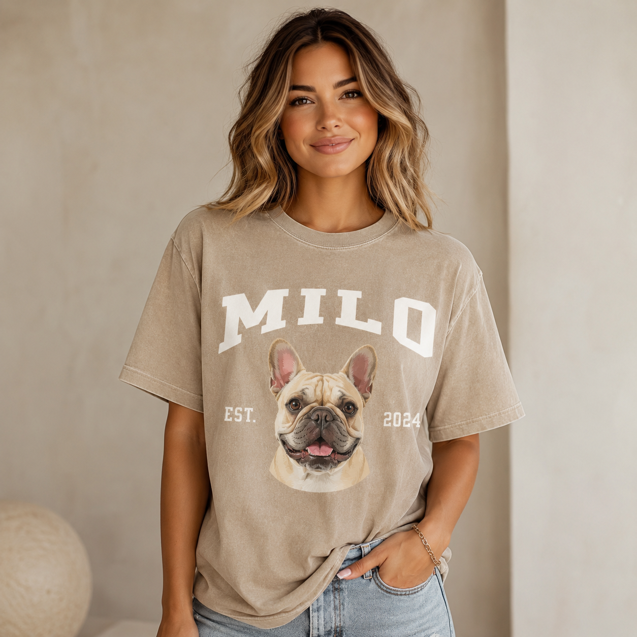 Custom Photo Dog Unisex Wash T-Shirt, Personalized Pet Lover Gift | Gift For Dog Lovers