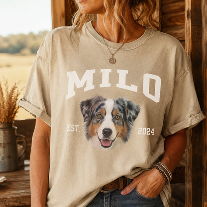 Custom Photo Dog Unisex Wash T-Shirt, Personalized Pet Lover Gift | Gift For Dog Lovers