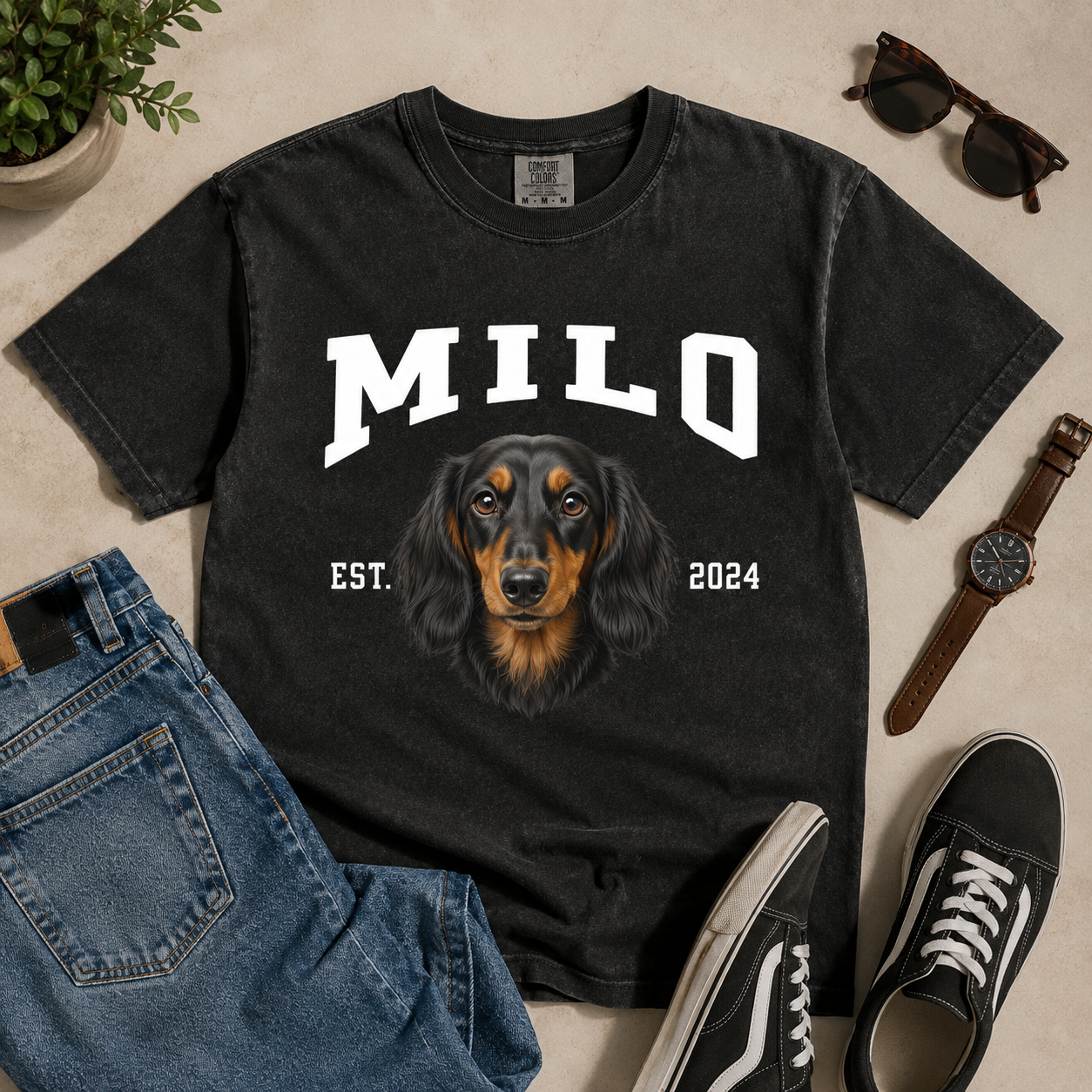 Custom Photo Dog Unisex Wash T-Shirt, Personalized Pet Lover Gift | Gift For Dog Lovers