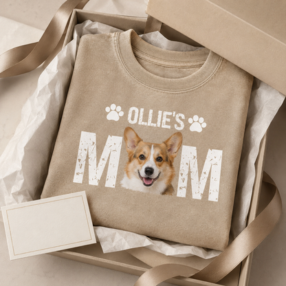 Custom Photo Dog Mom Unisex Wash T-Shirt, Personalized Pet Lover Gift | Gift For Dog Lovers