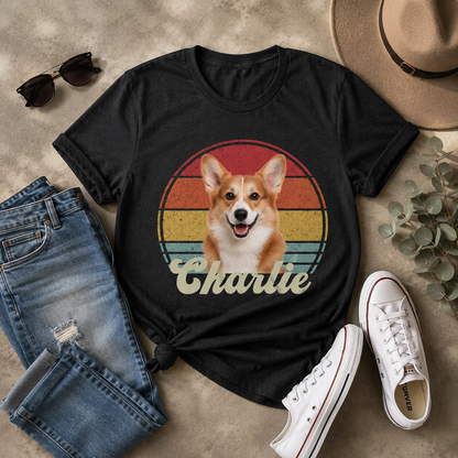Custom Photo America Dog Unisex Wash T-Shirt, Personalized Pet Lover Gift | Gift For Dog Lovers