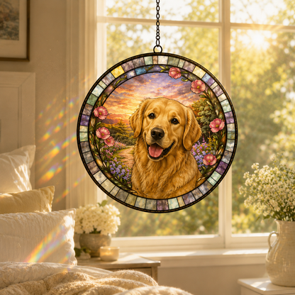 Custom Photo Dog Lover Glass Suncatcher Gift – Personalized Pet Dog Lover Gift | Dog Memorial Gifts
