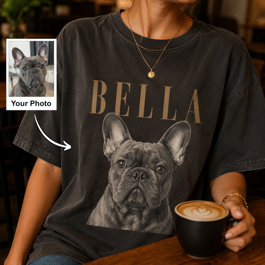 Custom Photo Dog Mom Unisex Wash T-Shirt, Personalized Pet Lover Gift | Gift For Dog Lovers