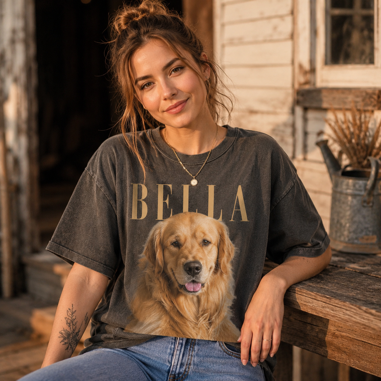 Custom Photo Dog Mom Unisex Wash T-Shirt, Personalized Pet Lover Gift | Gift For Dog Lovers