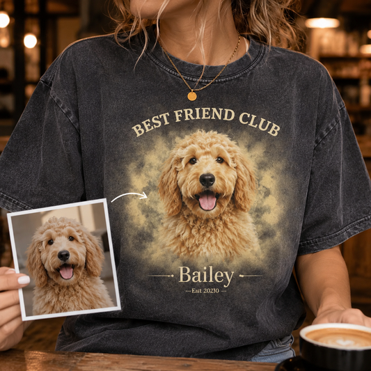 Custom Photo Dog Unisex Wash T-Shirt, Personalized Pet Lover Gift | Gift For Dog Lovers