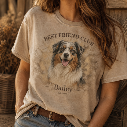 Custom Photo Dog Unisex Wash T-Shirt, Personalized Pet Lover Gift | Gift For Dog Lovers