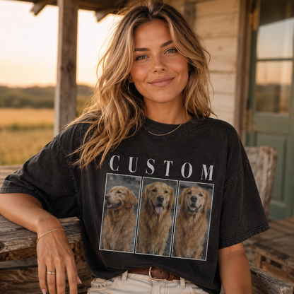 Custom Photo Dog Unisex Wash T-Shirt, Personalized Pet Lover Gift | Gift For Dog Lovers