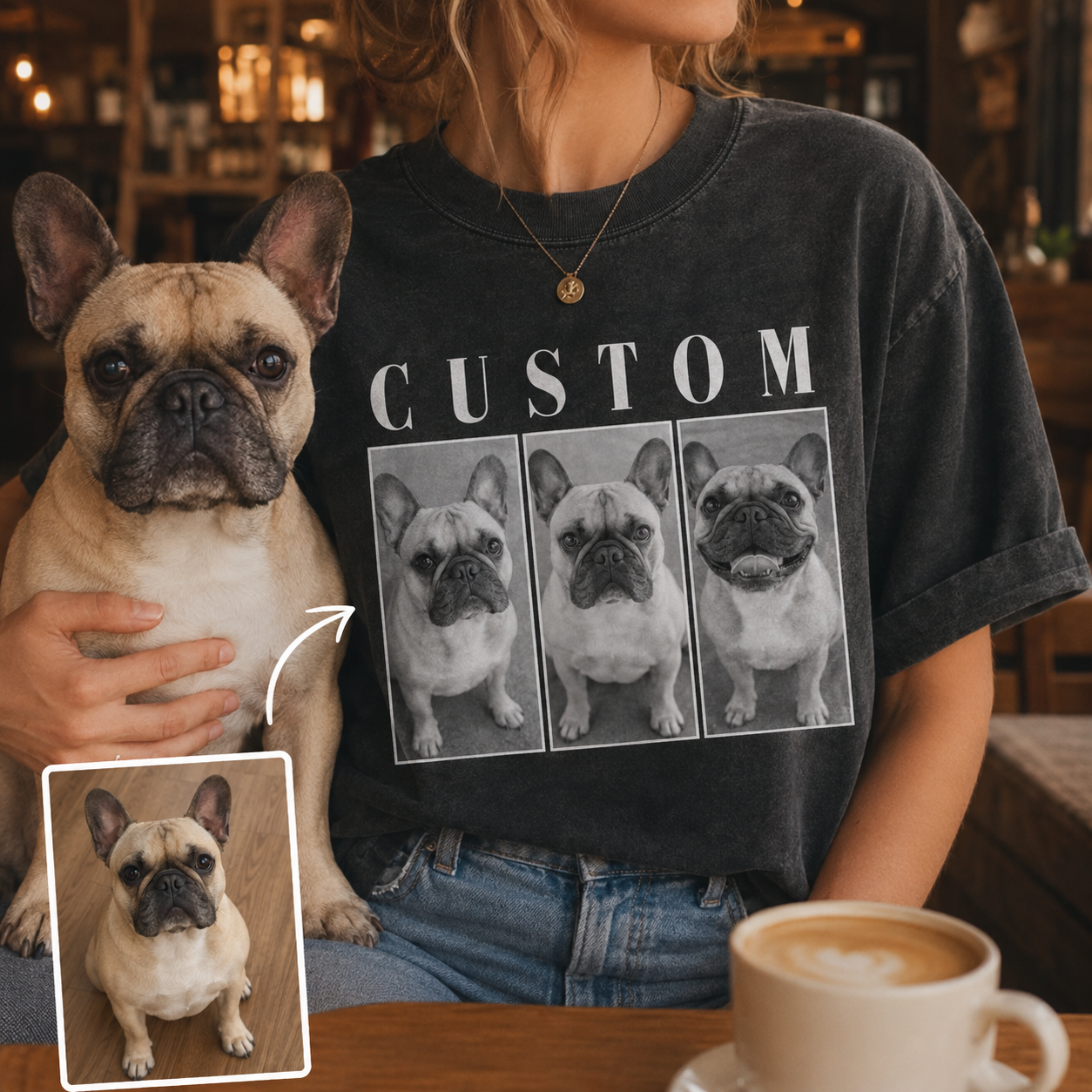 Custom Photo Dog Unisex Wash T-Shirt, Personalized Pet Lover Gift | Gift For Dog Lovers