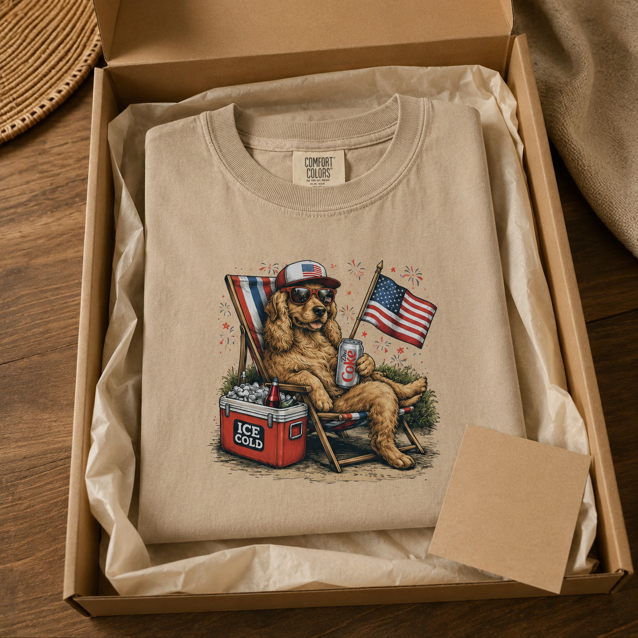 Custom Photo America Dog Unisex Wash T-Shirt, Personalized Pet Lover Gift | Gift For Dog Lovers