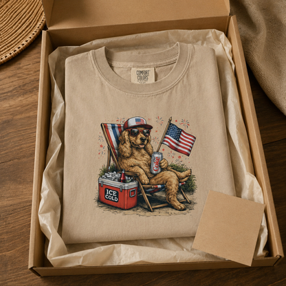 Custom Photo America Dog Unisex Wash T-Shirt, Personalized Pet Lover Gift | Gift For Dog Lovers