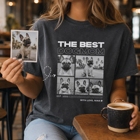Custom Photo Dog Unisex Wash T-Shirt, Personalized Pet Lover Gift | Gift For Dog Lovers