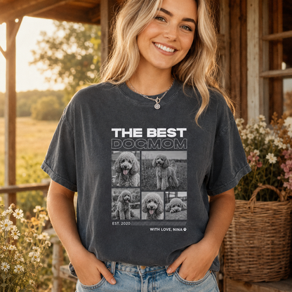 Custom Photo Dog Unisex Wash T-Shirt, Personalized Pet Lover Gift | Gift For Dog Lovers