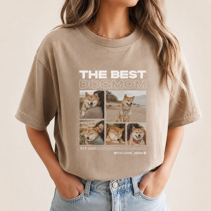 Custom Photo Dog Unisex Wash T-Shirt, Personalized Pet Lover Gift | Gift For Dog Lovers