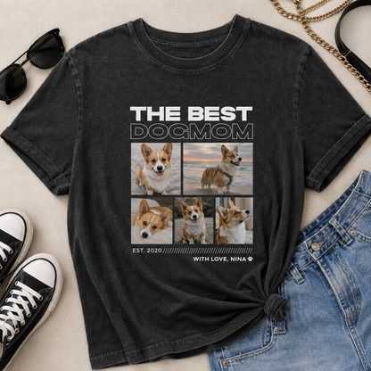 Custom Photo Dog Unisex Wash T-Shirt, Personalized Pet Lover Gift | Gift For Dog Lovers