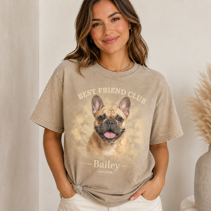 Custom Photo Dog Unisex Wash T-Shirt, Personalized Pet Lover Gift | Gift For Dog Lovers