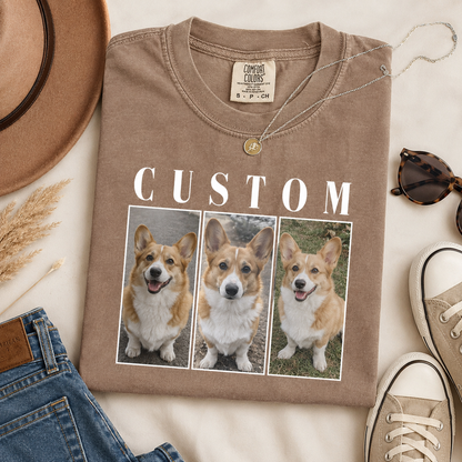 Custom Photo Dog Unisex Wash T-Shirt, Personalized Pet Lover Gift | Gift For Dog Lovers