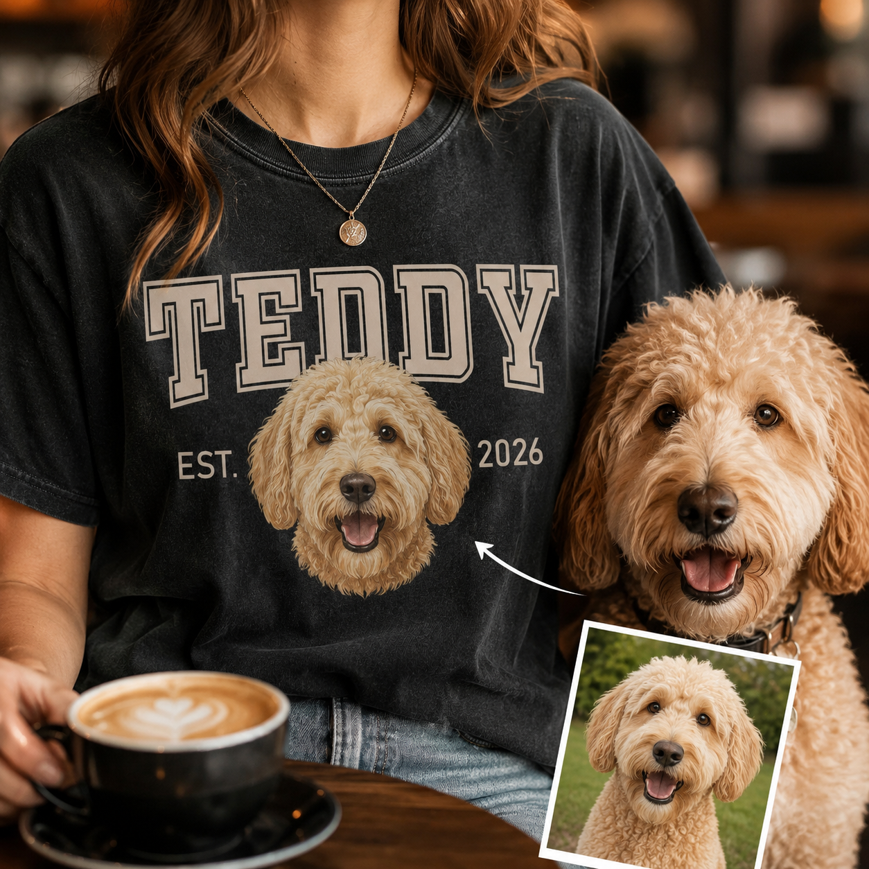 Custom Photo Dog Unisex Wash T-Shirt, Personalized Pet Lover Gift | Gift For Dog Lovers