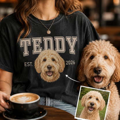 Custom Photo Dog Unisex Wash T-Shirt, Personalized Pet Lover Gift | Gift For Dog Lovers
