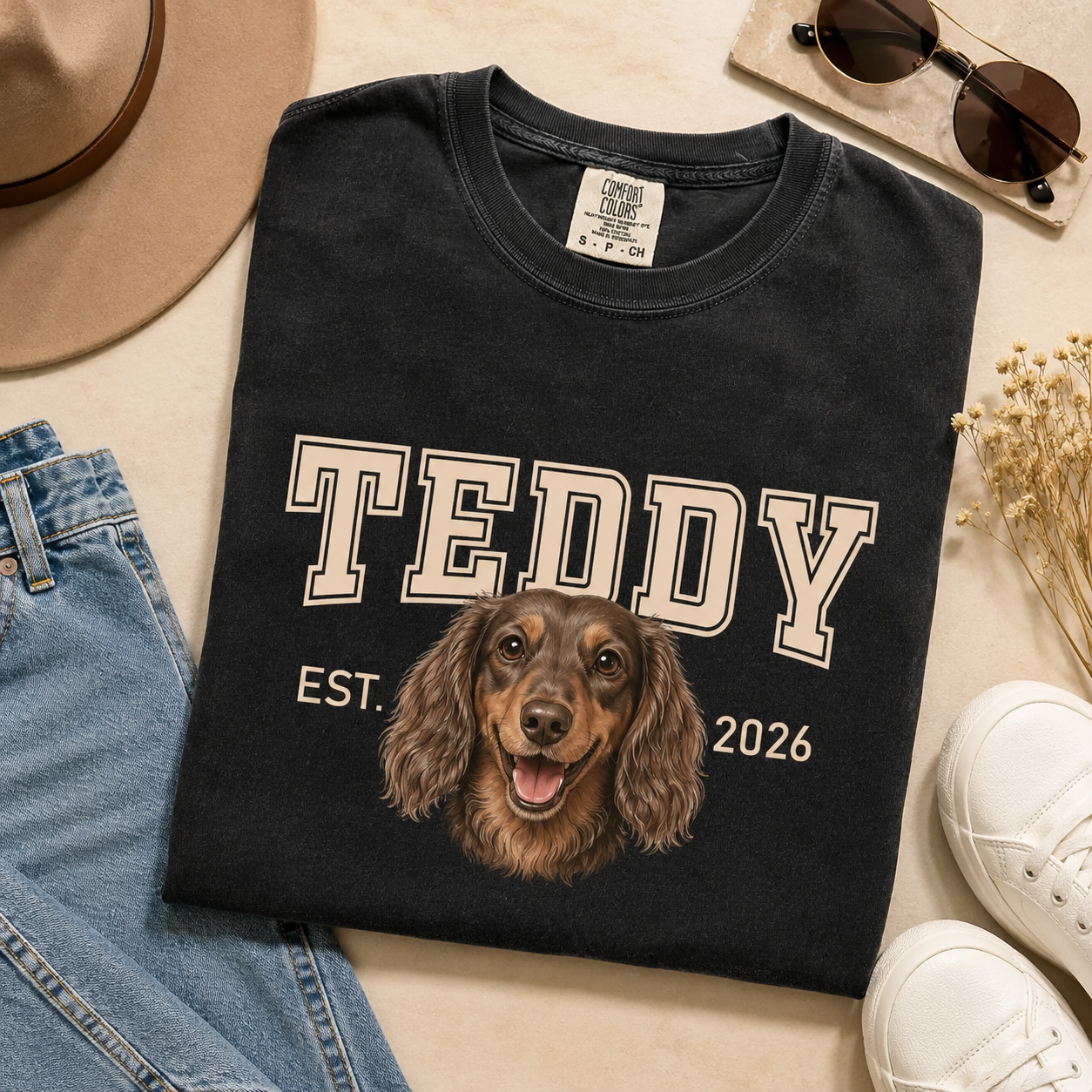 Custom Photo Dog Unisex Wash T-Shirt, Personalized Pet Lover Gift | Gift For Dog Lovers