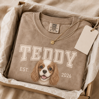 Custom Photo Dog Unisex Wash T-Shirt, Personalized Pet Lover Gift | Gift For Dog Lovers