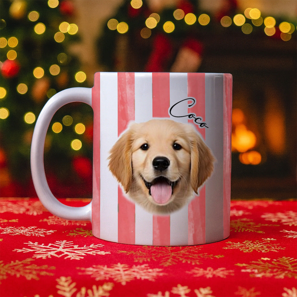 Personalized Pet Photo and Name Mug – Custom Dog and Cat Coffee Cup, Custom Pet Portrait Ceramic Mug, Cute Pet Lover Gift