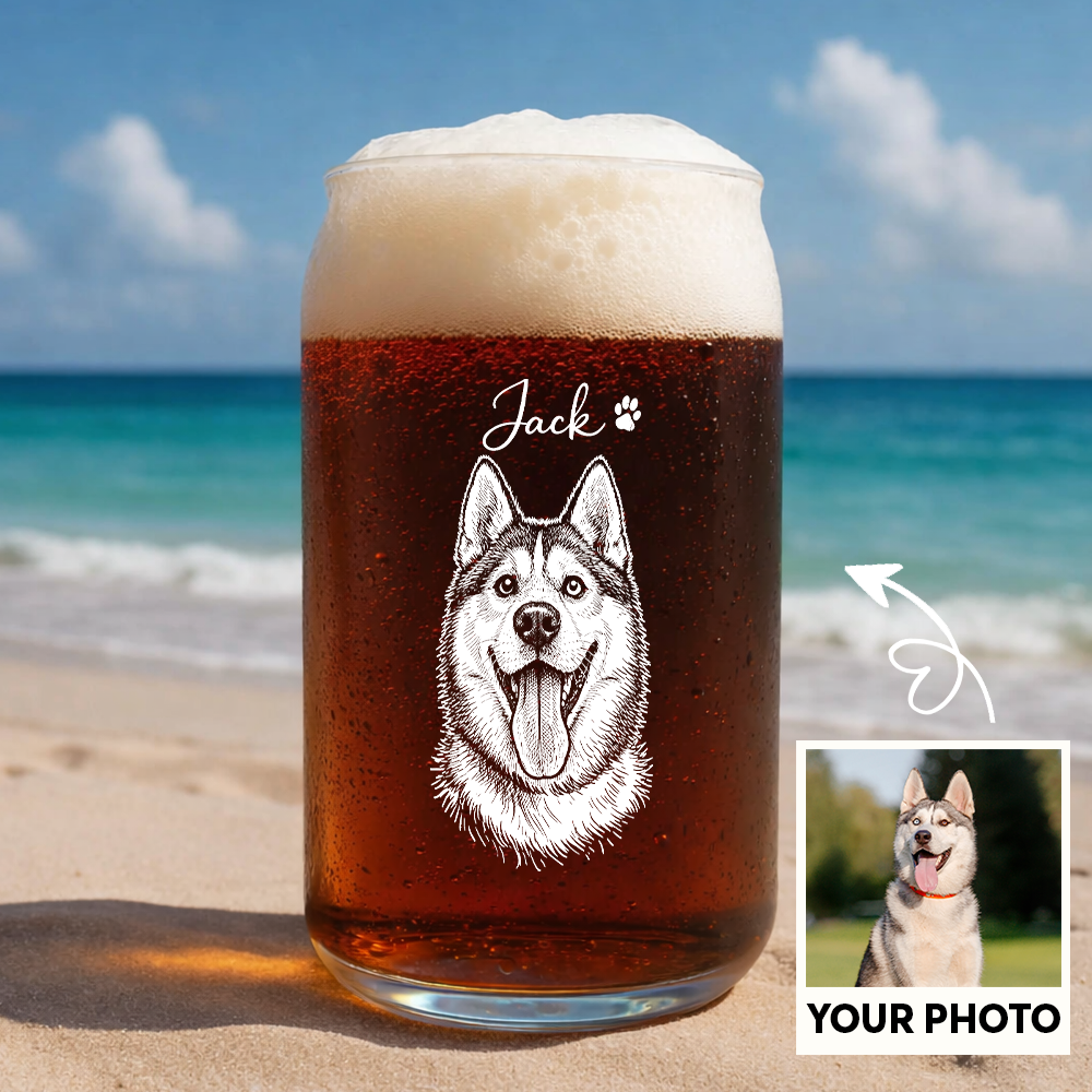 Custom Photo and Name Dog Wine Glass, Personalized Dog Lover Gift THUC99
