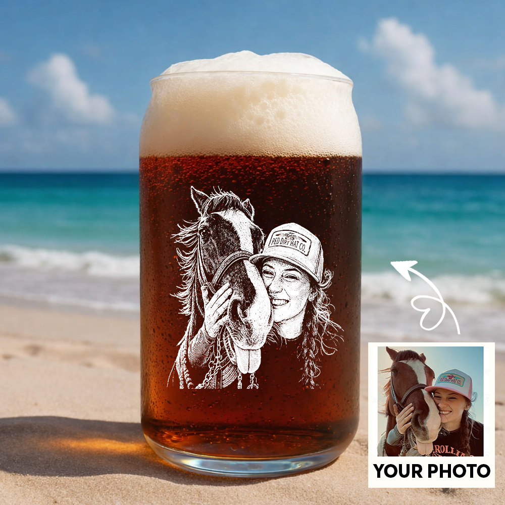 Custom Photo Your Horse Wine Glass For Farmer, Personalized Horse Lover Gift THUC99