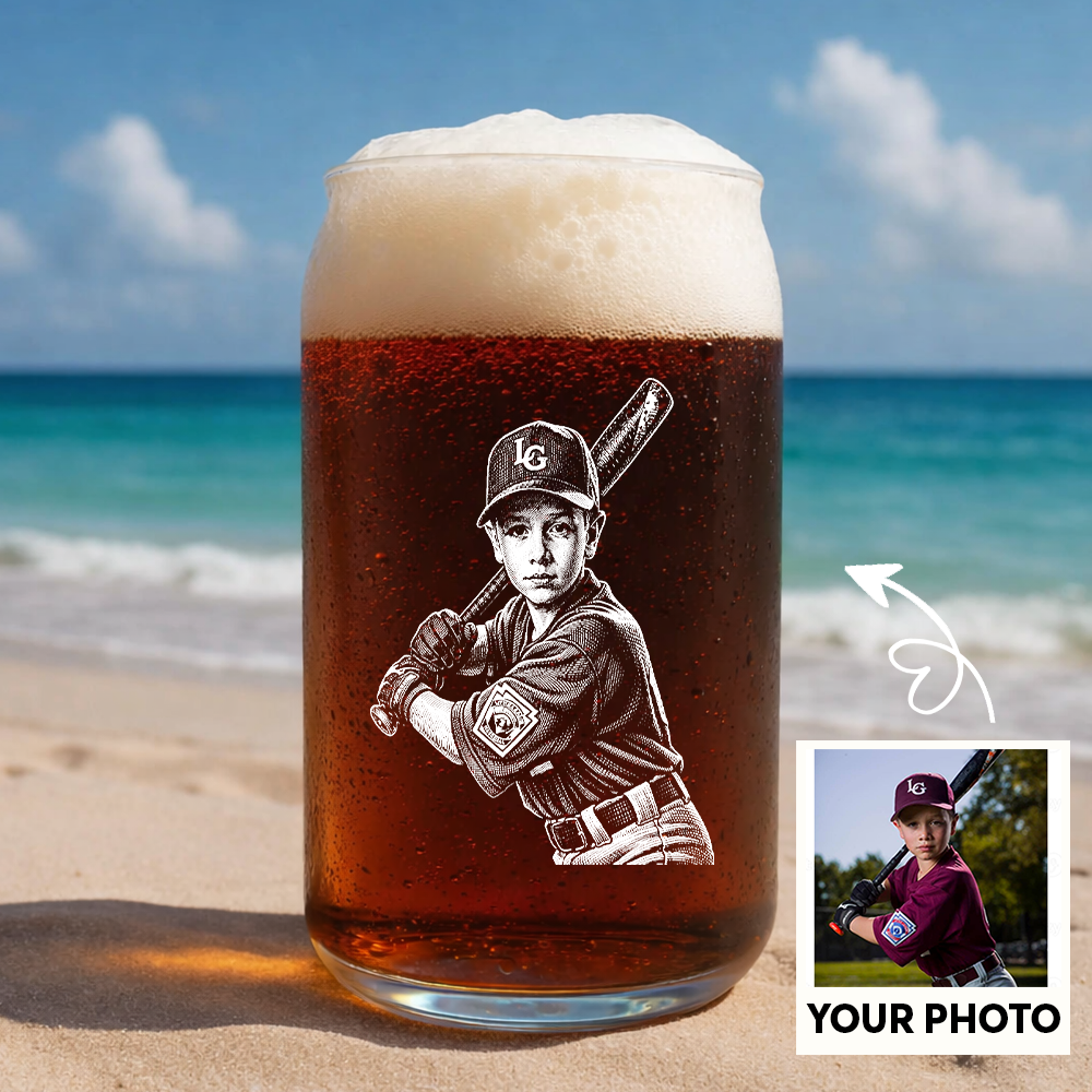Custom Photo Your Son Baseball Wine Glass, Personalized Baseball Mom Gift THUC99