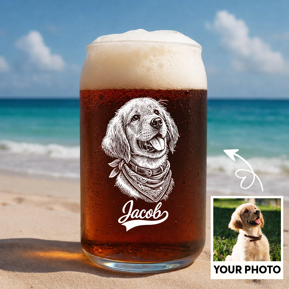 Custom Photo Dog with Name Wine Glass, Personalized Dog Lover Gift THUC99