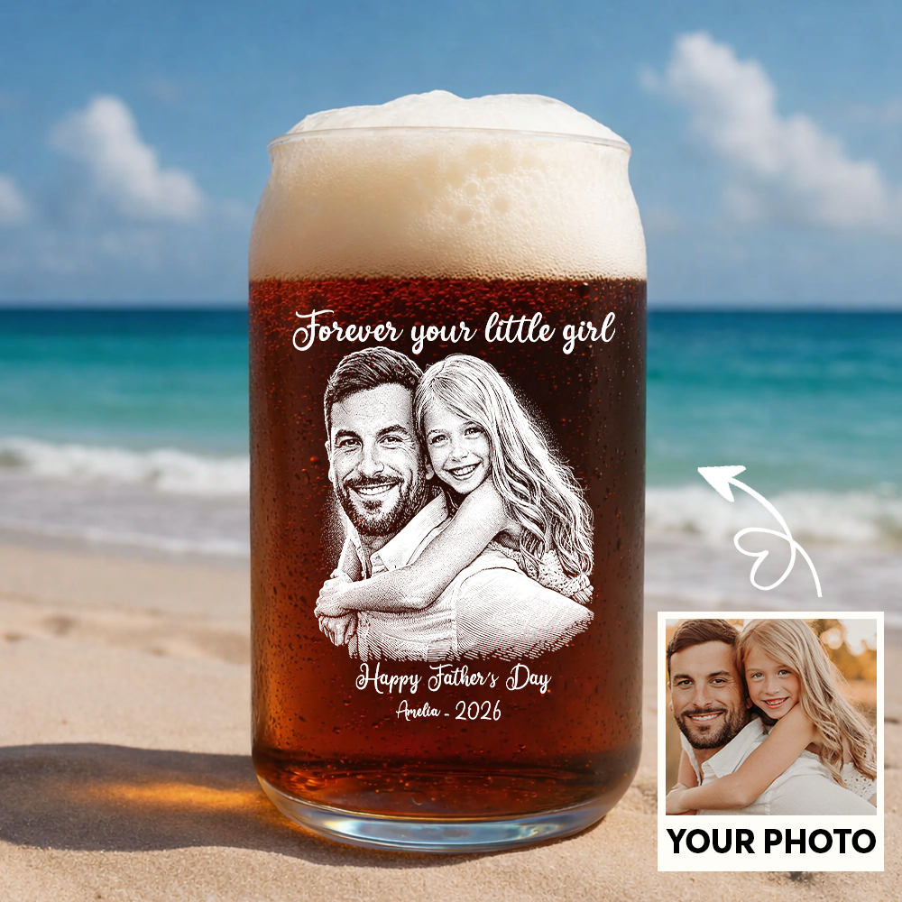 Custom Photo Happy Father's Day Wine Glass, Personalized Dad Gift THUC99
