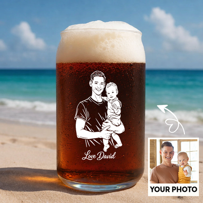 Custom Photo Daddy Wine Glass, Personalized Father's Day Gift for Dad from Kids THUC99