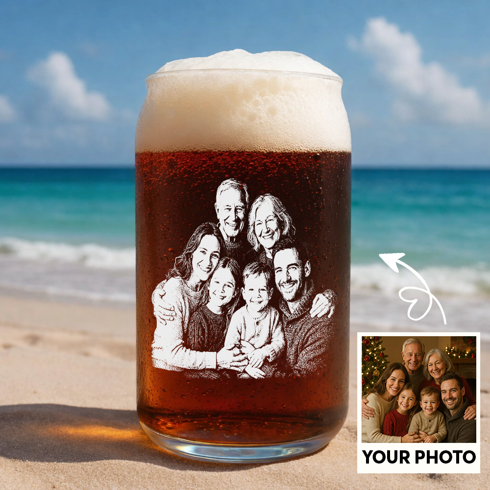 Custom Photo Family Love Papa Stemless Wine Glass, Personalized Gift For Father's Day THUC99