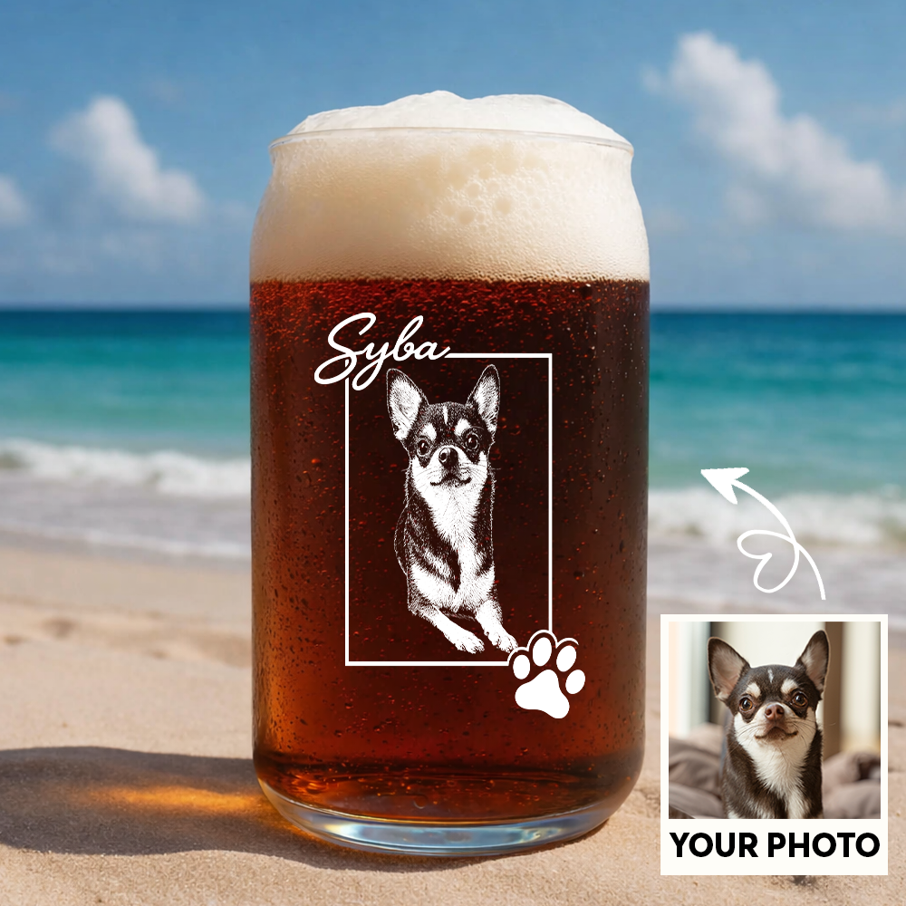 Custom Photo Dog Paw Wine Glass, Personalized Dog Lover Gift for Dog Mom and Dog Dad THUC99