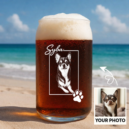 Custom Photo Dog Paw Wine Glass, Personalized Dog Lover Gift for Dog Mom and Dog Dad THUC99