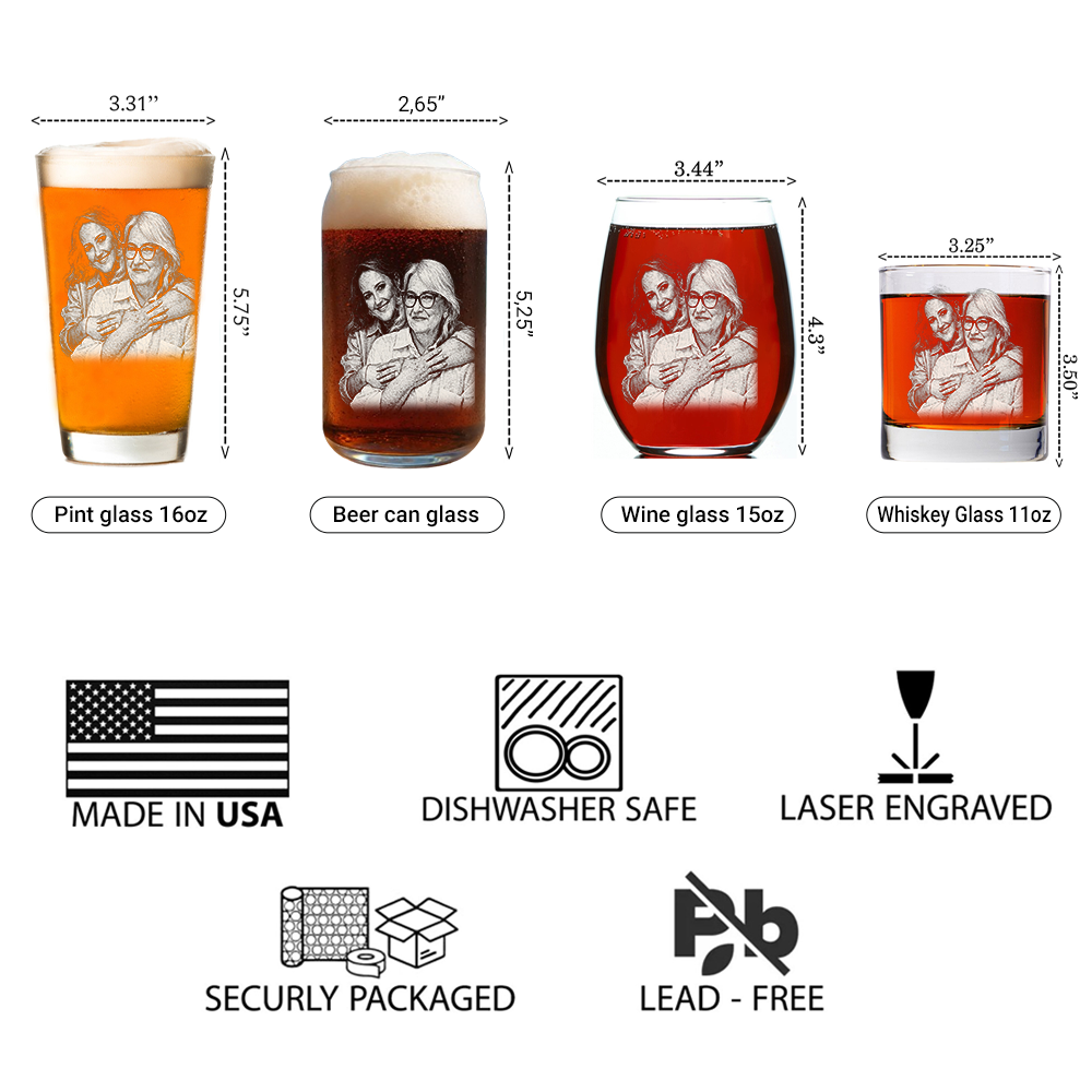 Custom Photo Mother's Day Stemless Wine Glass, Personalized Gift for Mom from Kids THUC99