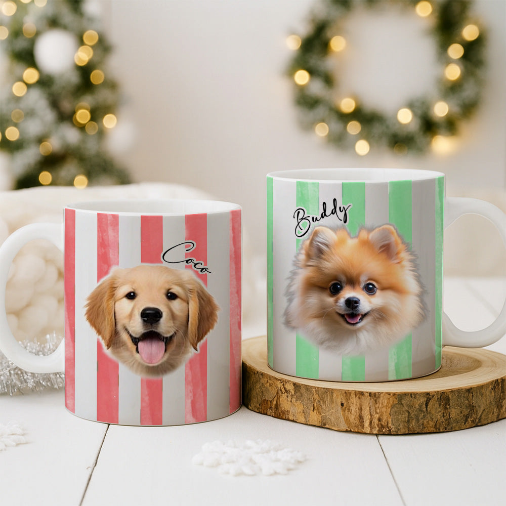 Personalized Pet Photo and Name Mug – Custom Dog and Cat Coffee Cup, Custom Pet Portrait Ceramic Mug, Cute Pet Lover Gift