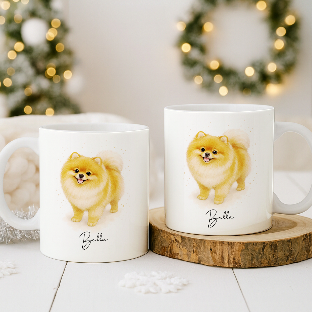 Personalized Pet Portrait Mug – Custom Dog Photo Mug, Pet Art Style 1 Ceramic Cup, Unique Gift for Pet Lovers TH99