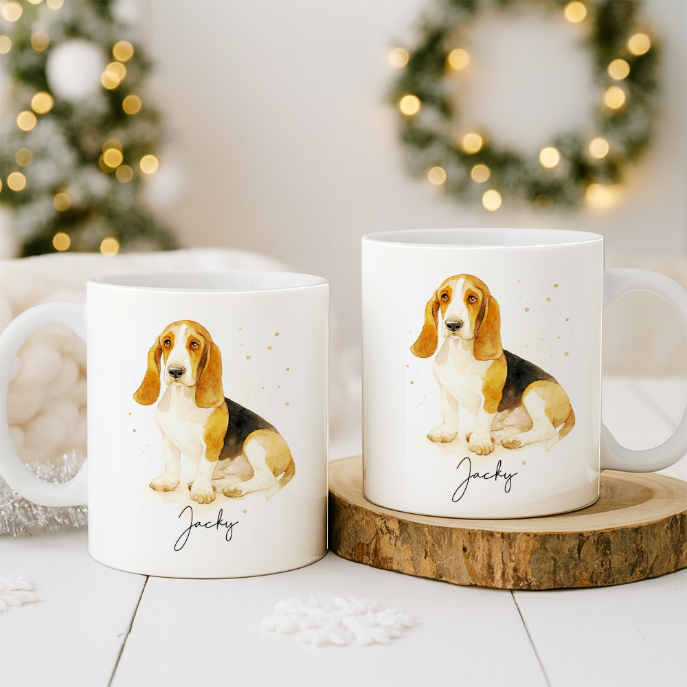 Personalized Pet Portrait Mug – Custom Dog Photo Mug, Pet Art Style 2 Ceramic Cup, Unique Gift for Pet Lovers TH99