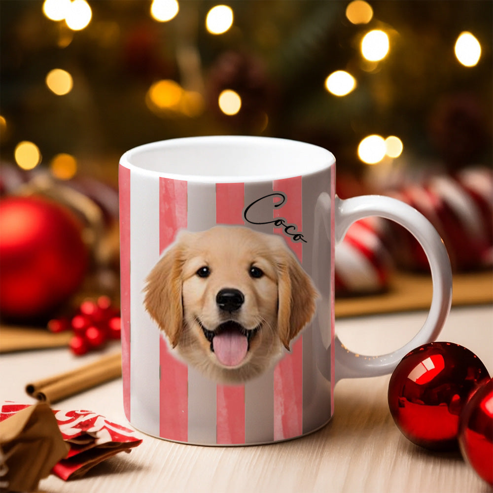 Personalized Pet Photo and Name Mug – Custom Dog and Cat Coffee Cup, Custom Pet Portrait Ceramic Mug, Cute Pet Lover Gift