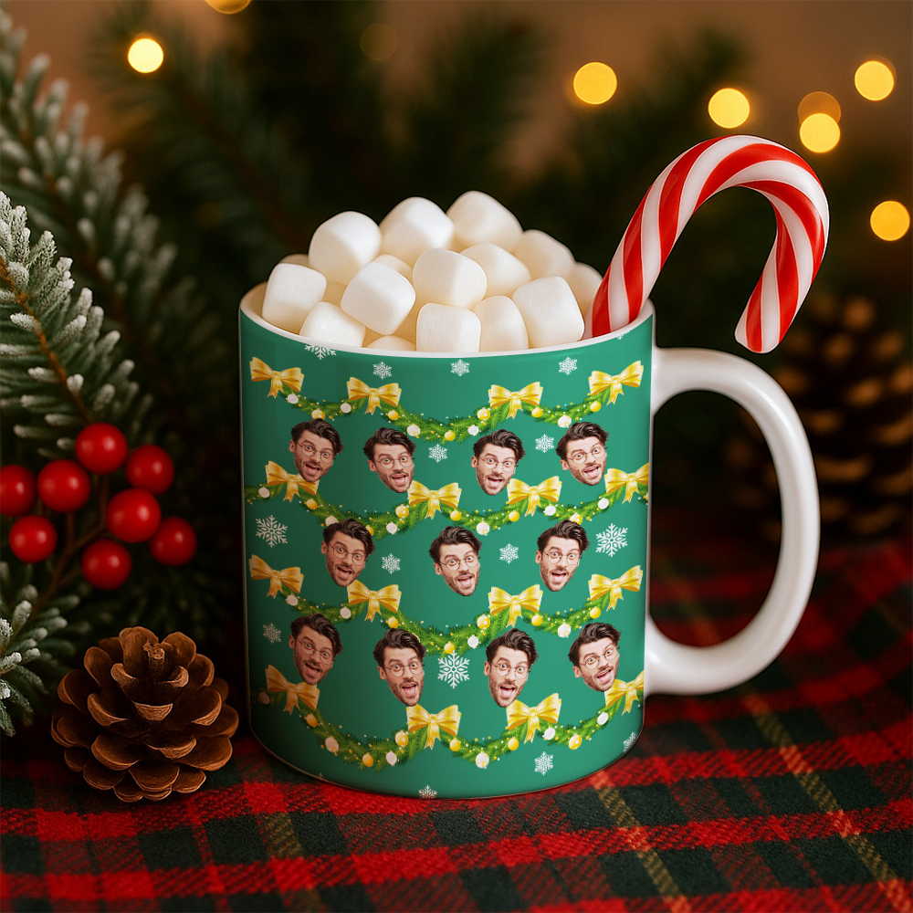 Personalized Dog Photo Christmas Mug – Custom Pet Name Coffee Cup – Funny Holiday Gift for Dog Lover 2025 Ceramic Mug TH99