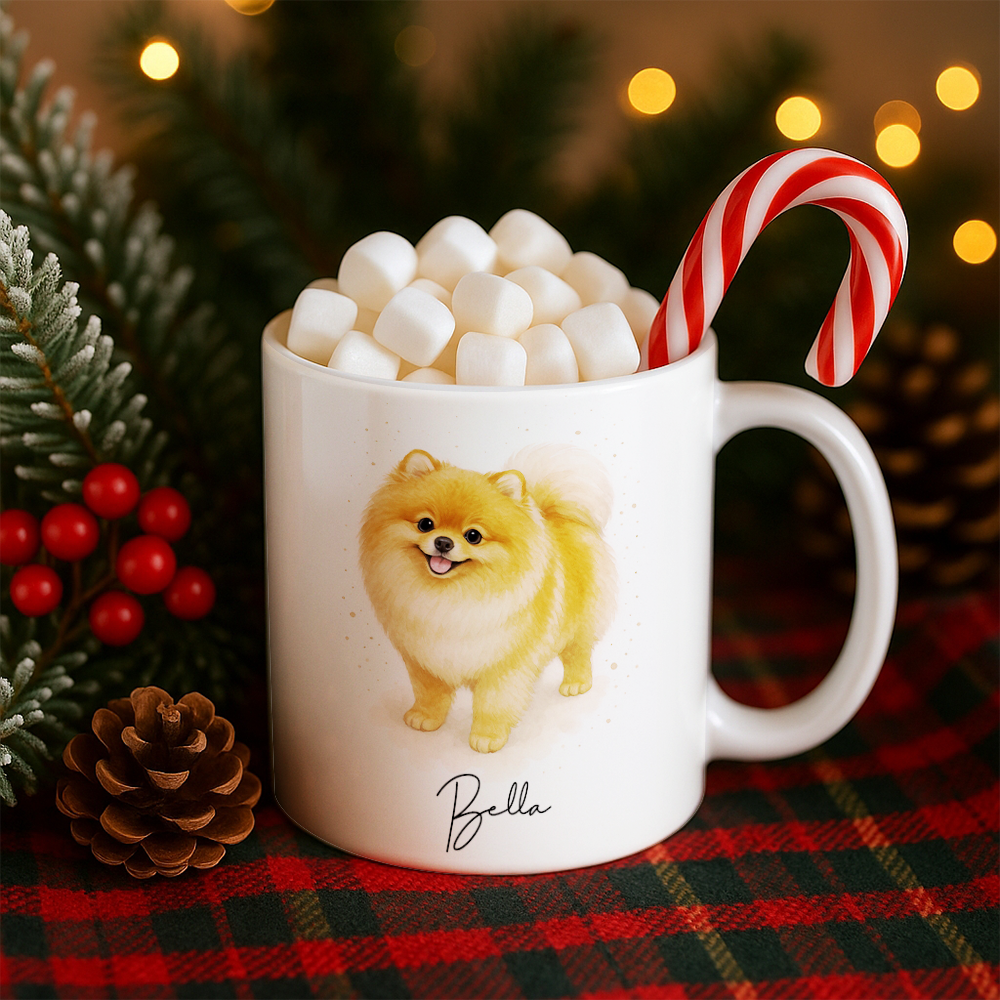 Personalized Pet Portrait Mug – Custom Dog Photo Mug, Pet Art Style 1 Ceramic Cup, Unique Gift for Pet Lovers TH99