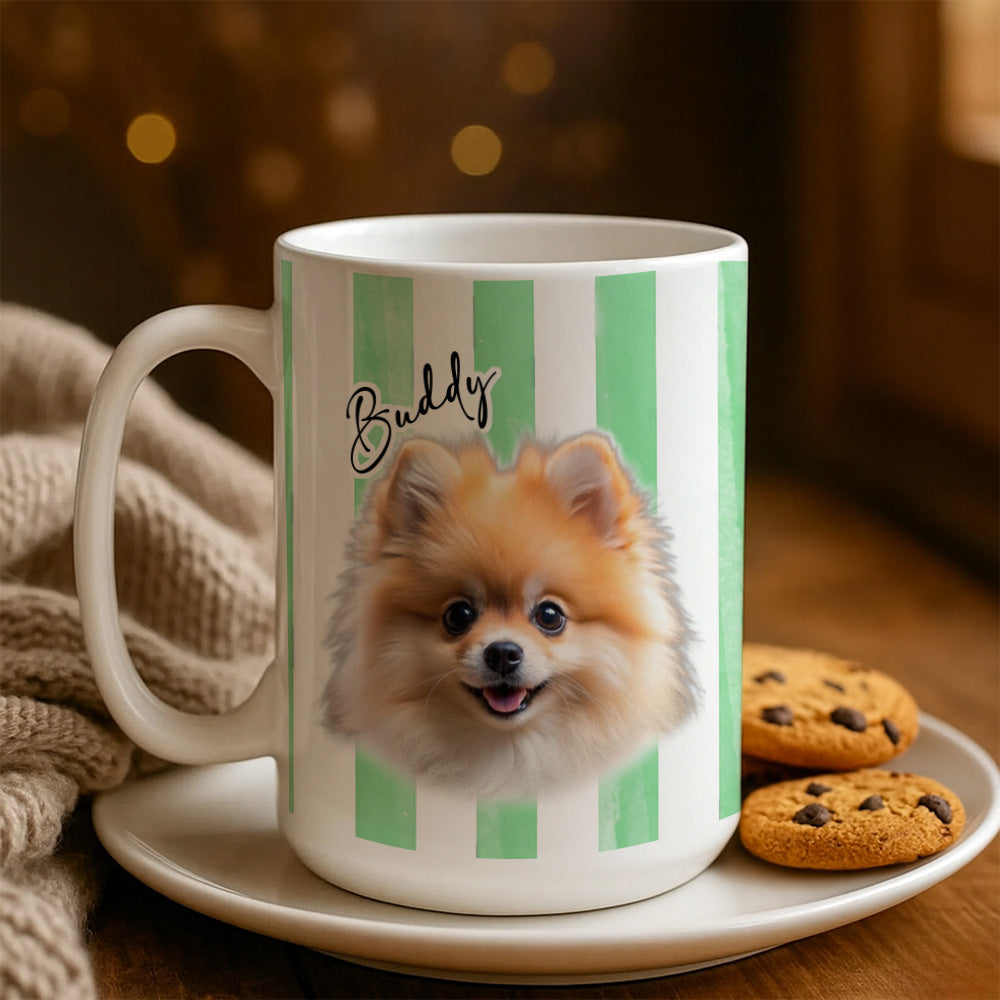 Personalized Pet Photo and Name Mug – Custom Dog and Cat Coffee Cup, Custom Pet Portrait Ceramic Mug, Cute Pet Lover Gift